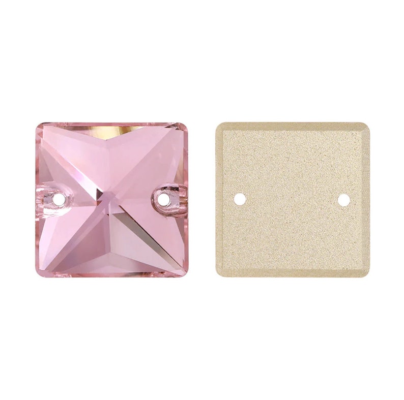 Light Pink Rhinestone Light Rose / Light Pink Sew on Glass Crystal 3240 Square Rhinestones ...