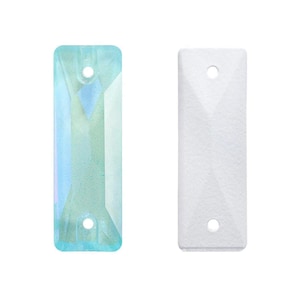 Light Azore EN / Mint DeLite 3255 Sew On Glass Crystal Cosmic Baguette / Slim Rectangle 6x18mm 7x21 9x26mm Flatback Rhinestones K9 Gemstones