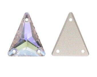 Kristall Übertragung - Gleichschenkel / Tall / Slim Dreieck Sew On Glas Flatback Strass Kristall in 18x21mm & 25x28mm - Premium AB Edelsteine