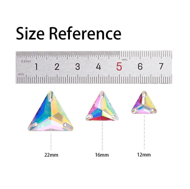 Paradise Shine 3270 Sew on Glass Crystal Triangle Flatback Rhinestones ...