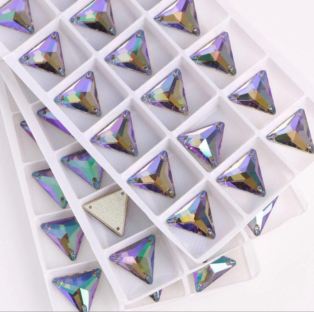 Ghost Light 3270 Sew on Glass Crystal Triangle Flatback Rhinestones ...