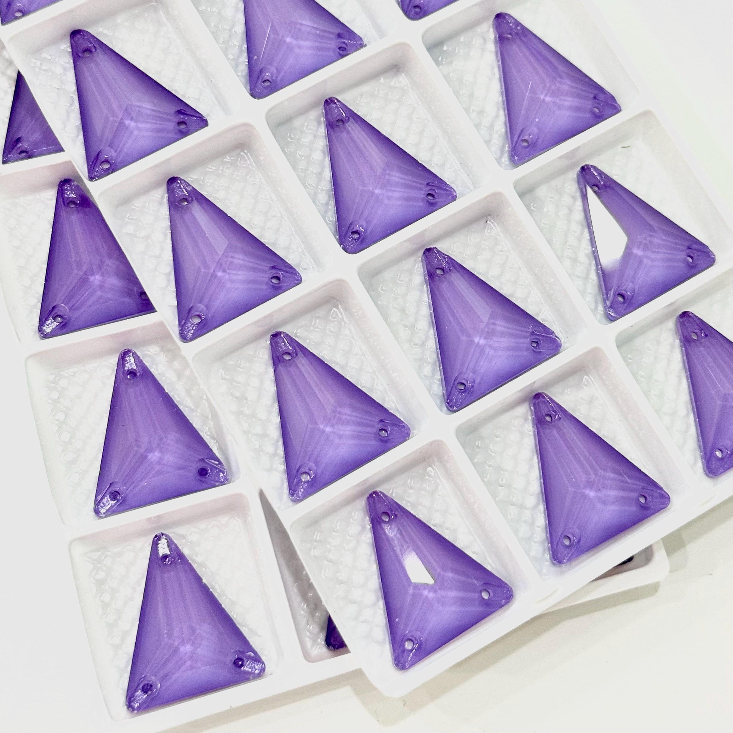 Lavender MK 3271 Sew on Crystal Isosceles Triangles 18x21mm