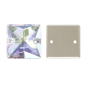 Crystal Transmission Sew On Glass Square Rhinestone 12mm-22mm AB