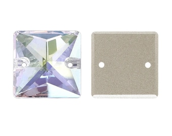 Crystal Transmission Sew On Glass Square Rhinestone 12mm-22mm AB