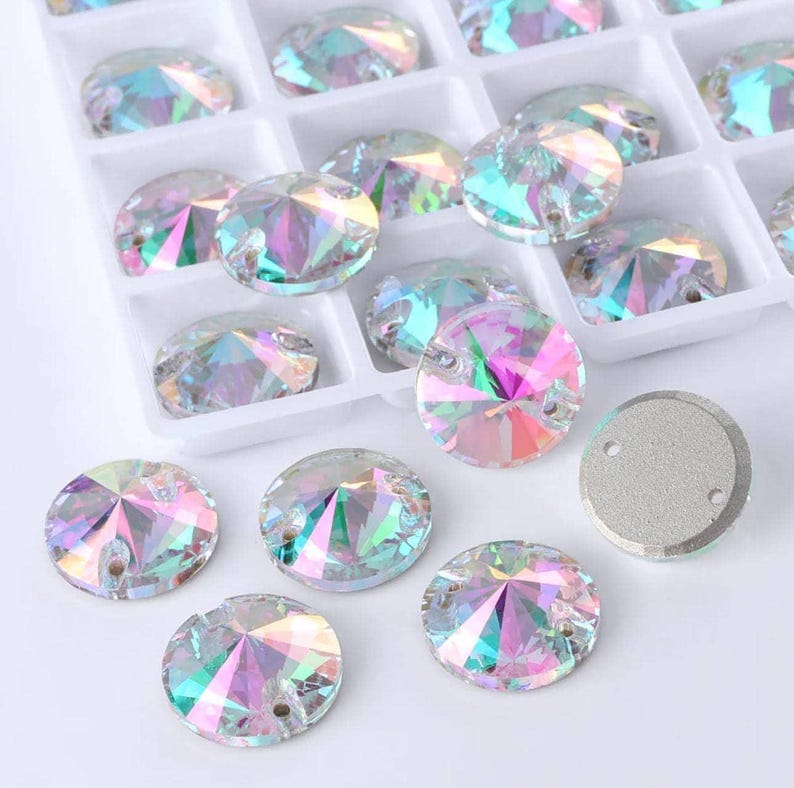 Crystal Phantom 3200 Sew on Crystal Rivoli Round 12mm 14mm & 16mm ...