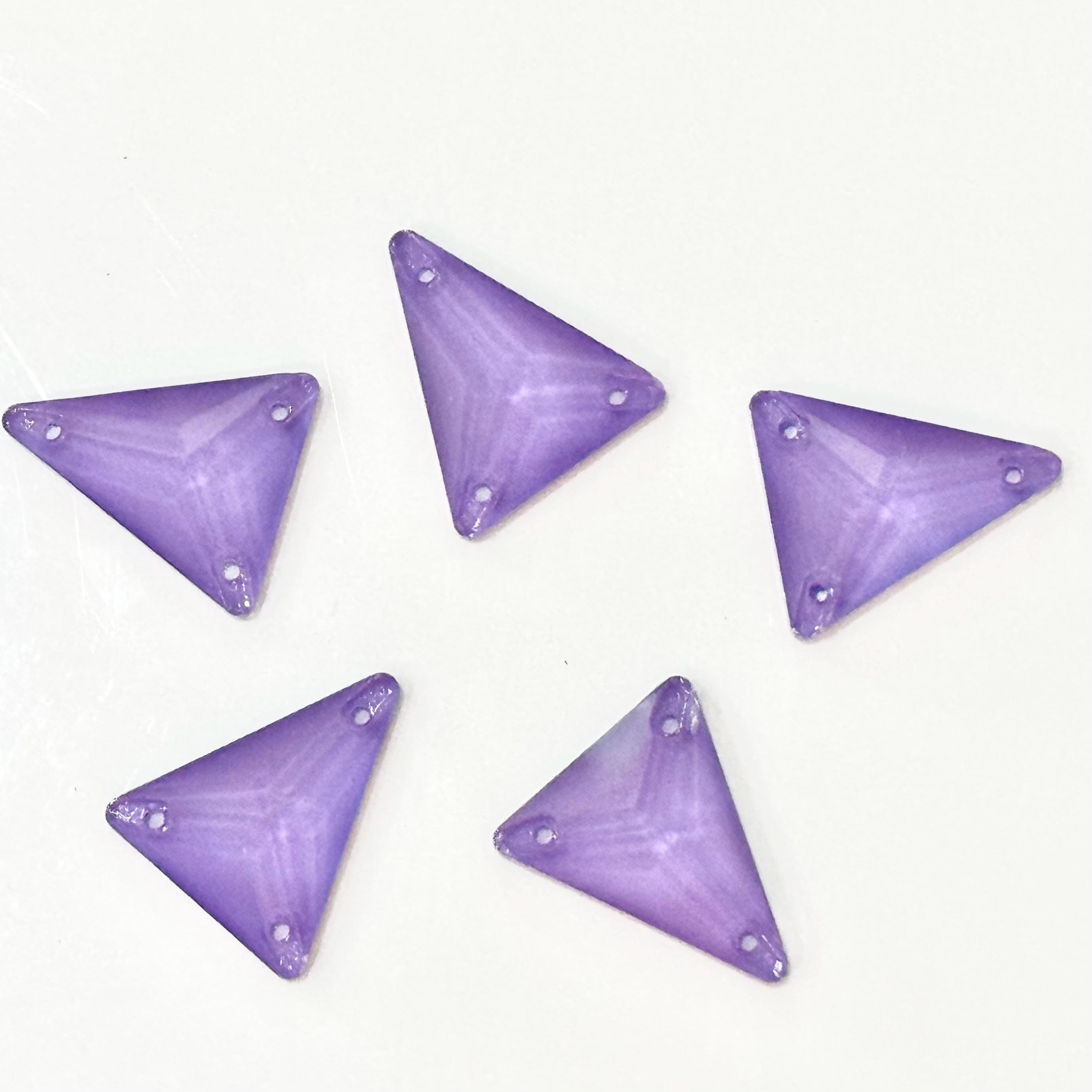 Lavender MK 3271 Sew on Crystal Isosceles Triangles 18x21mm