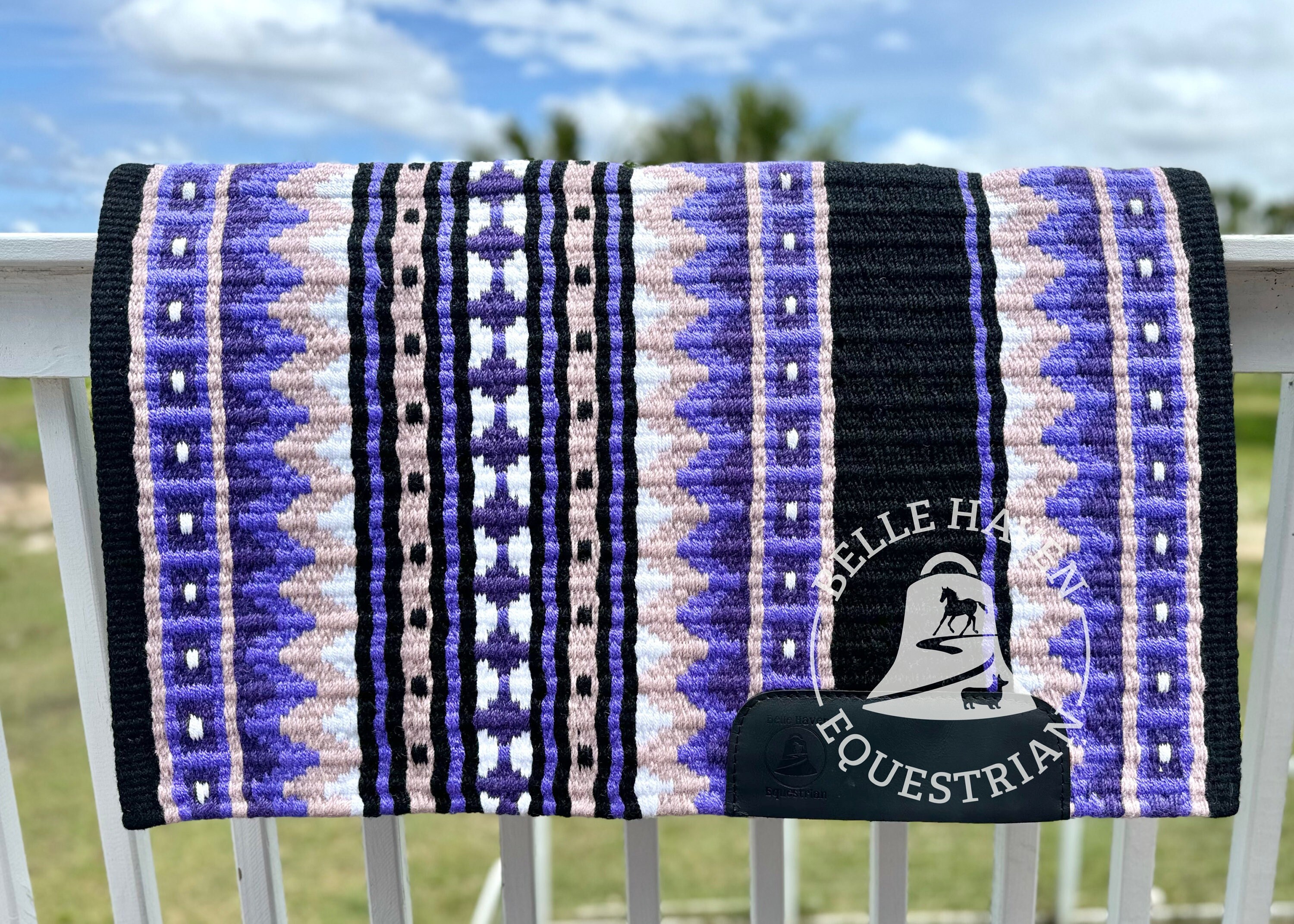 34x42 Show Saddle Pad Purple Lavender Lilac Black Belle River