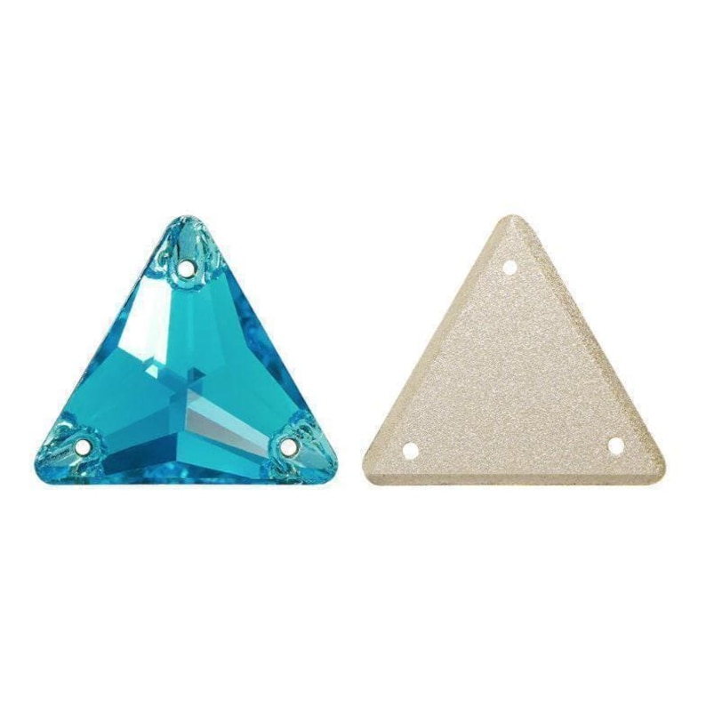 Light Turquoise 3270 Sew on Glass Crystal Triangle Flatback Rhinestones ...