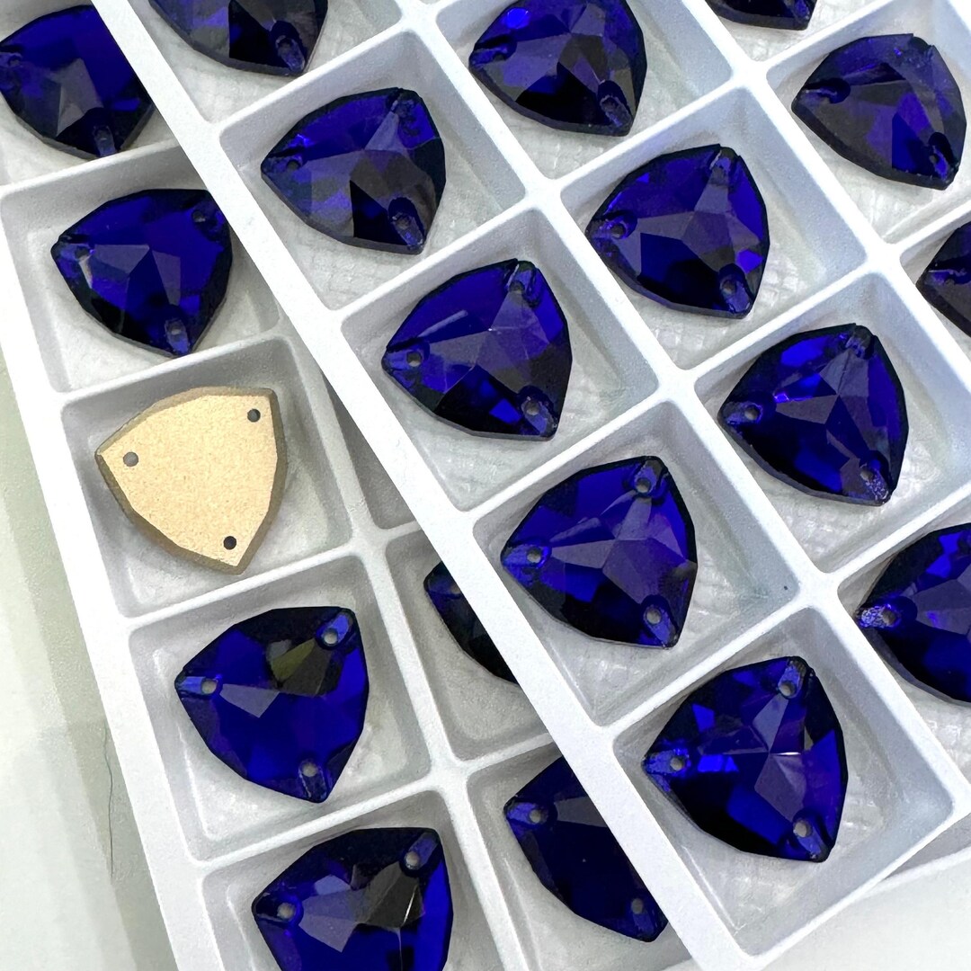 Cobalt 3272 Sew on Crystal Trilliant Flatback Rhinestones 12mm 16mm ...