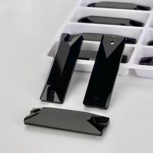 Jet Black 3255 Sew On Glass Crystal Cosmic Baguette / Slim Rectangle 6x18mm 7x21 & 9x26mm Flatback Rhinestones Premium K9 Glass Gemstones