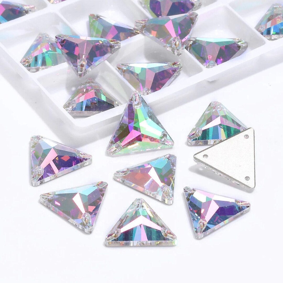 Crystal Phantom 3270 Sew on Glass Crystal Triangle Flatback Rhinestones ...