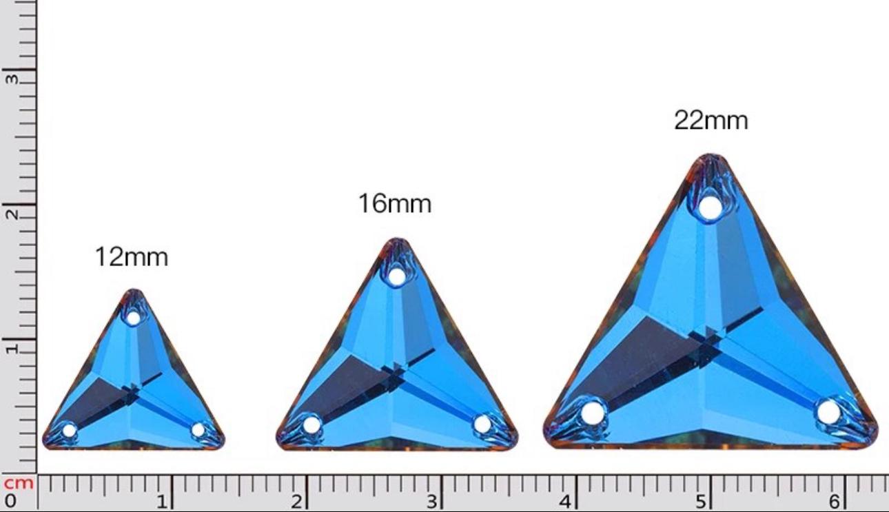 Sunshine 3270 Sew on Glass Crystal Triangles 12mm 16mm & 22mm Flatback ...