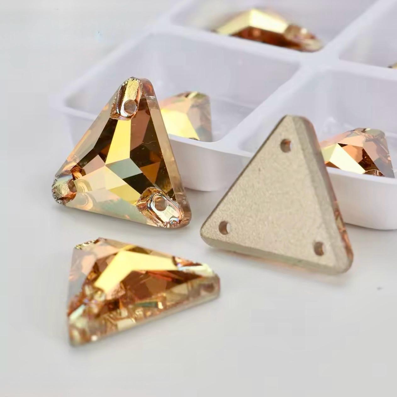 Sunshine 3270 Sew on Glass Crystal Triangles 12mm 16mm & 22mm Flatback ...