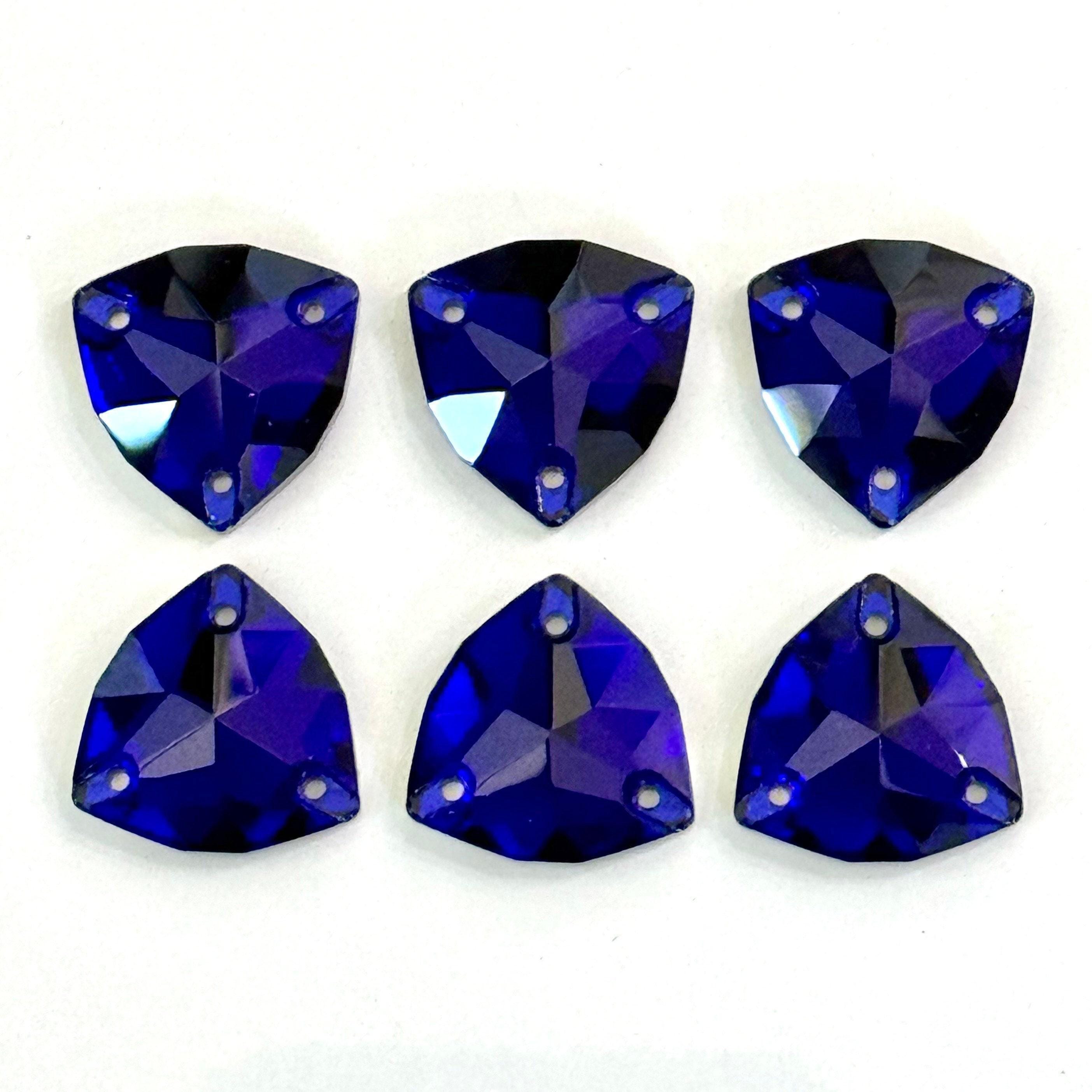 Cobalt 3272 Sew on Crystal Trilliant Flatback Rhinestones 12mm 16mm ...