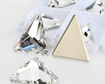 Crystal Clear 3271 Isosceles / Tall / Slim Triangle Sew On Glass Flatback Rhinestone Crystal 18x21mm & 25x28mm Premium K9 Glass Gemstones