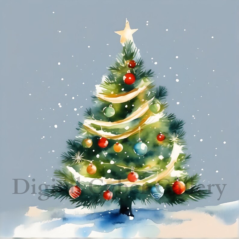 5 Christmas Tree Png Blessing Clip Art Digital Download Card Making ...