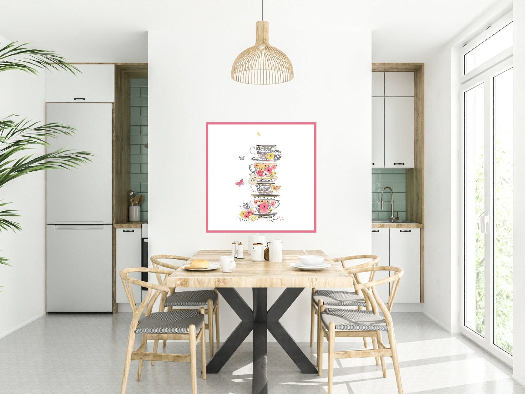 Curated visual reference: Picture Idea: Printable Art For Kitchen Floral Vintage Teacup Watercolor Wall Art