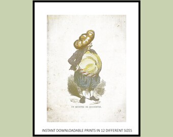 PRINTABLE picture wall art. French Farmhouse Kitchen Varin Vegetable Republic. Funny Vegetable People. Matching Stylish Kitchen Accents.