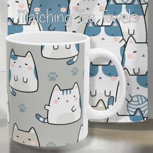 Cat Mug_Cute Cats Coffee Cup_Cat Lovers Ceramic_Cat Mum_Cat Dad_Cat Person_ Pet Owner Gift_Mothers Day_Fathers Day_New Home_Wedding Present