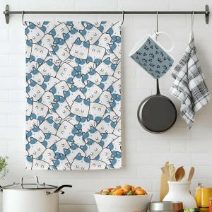 Cat Kitchen Tea Towels_Hand Dish Towel Decor Towel_Kitchen Decore_Cat Lovers_Host_Birthday_Wedding_New Home_Fathers Day_ Mothers Day_Gift
