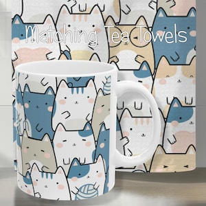 Cat Mug_Cute Cats Coffee Cup_Cat Lovers Ceramic_Cat Mum_Cat Dad_Cat Person_ Pet Owner Gift_Mothers Day_Fathers Day_New Home_Wedding Present