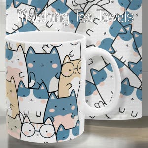 Cat Mug_Cute Cats Coffee Cup_Cat Lovers Ceramic_Cat Mum_Cat Dad_Cat Person_ Pet Owner Gift_Mothers Day_Fathers Day_New Home_Wedding Present