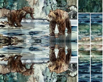 Northcott Northern Peaks by Deborah Edwards & Melanie Samra DP25176 74 Bag Panel 24" Digital Panel
