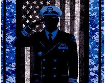 Military Navy Cotton Panel 24"x42"