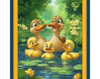 Marshall Dry Goods Happy Quackers 36"x43" panel