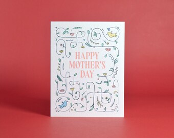 Mother’s Day Card - Hand-Drawn Floral Design