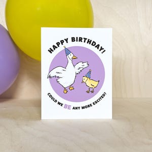 Carte d'anniversaire le poussin et le canard - inspirés des amis