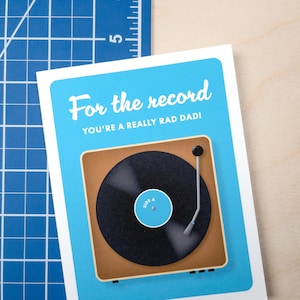Carte de fête des pères - Design tourne-disque