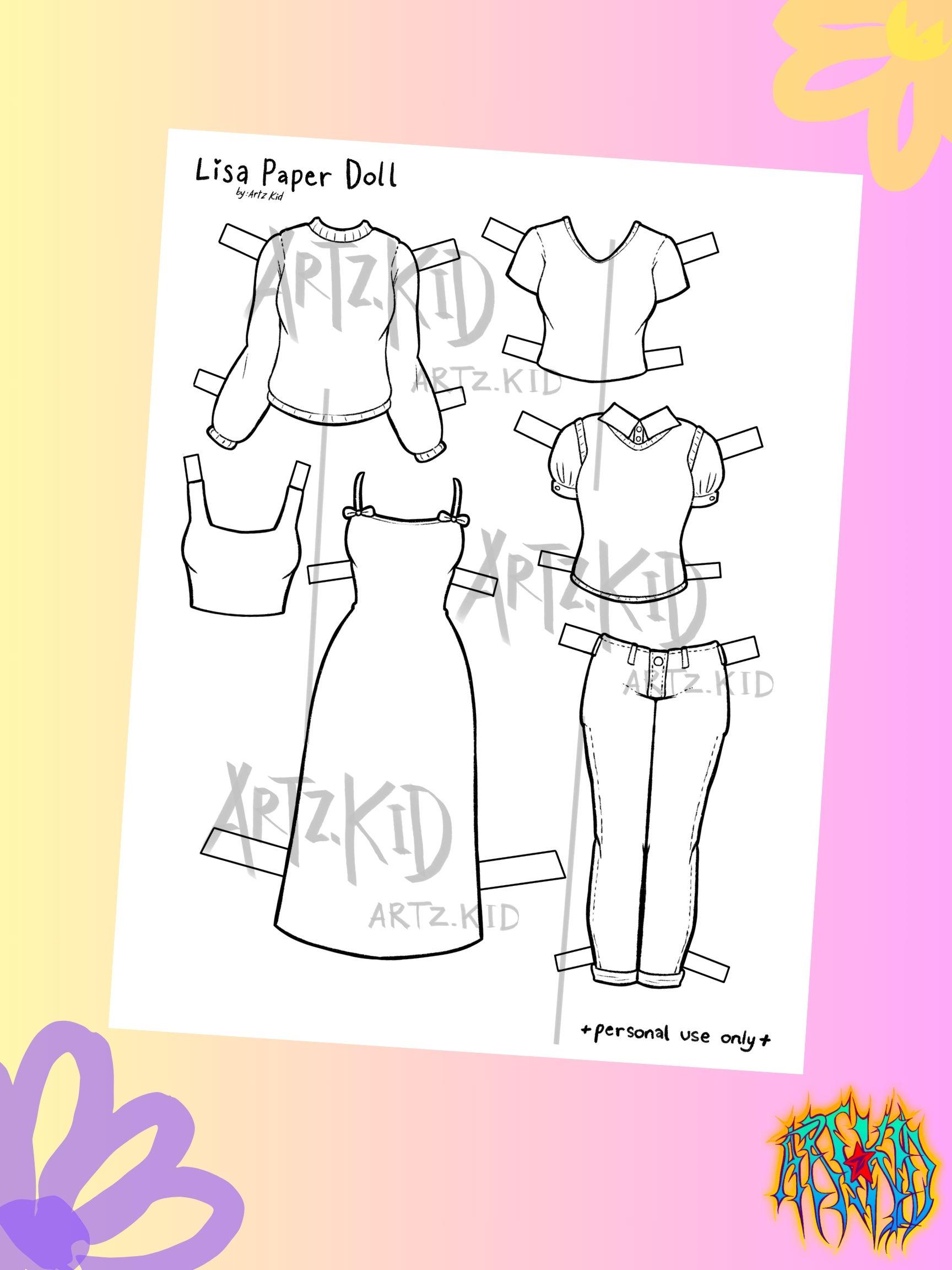 Lisa Paper Doll Coloring Page | Art Activity (digital Download) - Etsy ...