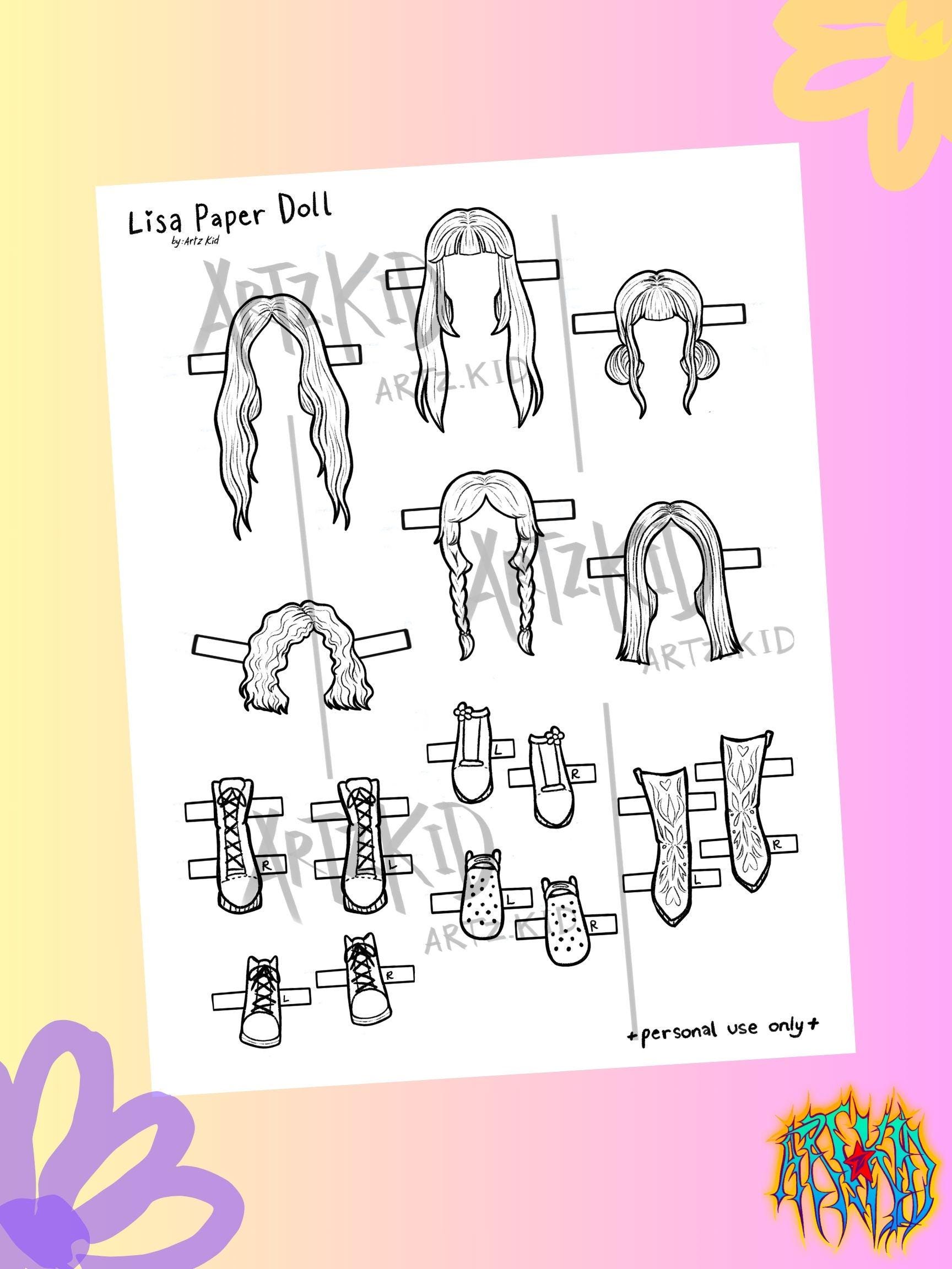 Papercraft Lisa Lisa Paper Doll Coloring Page | Art Activity (digital Download) - Etsy ...
