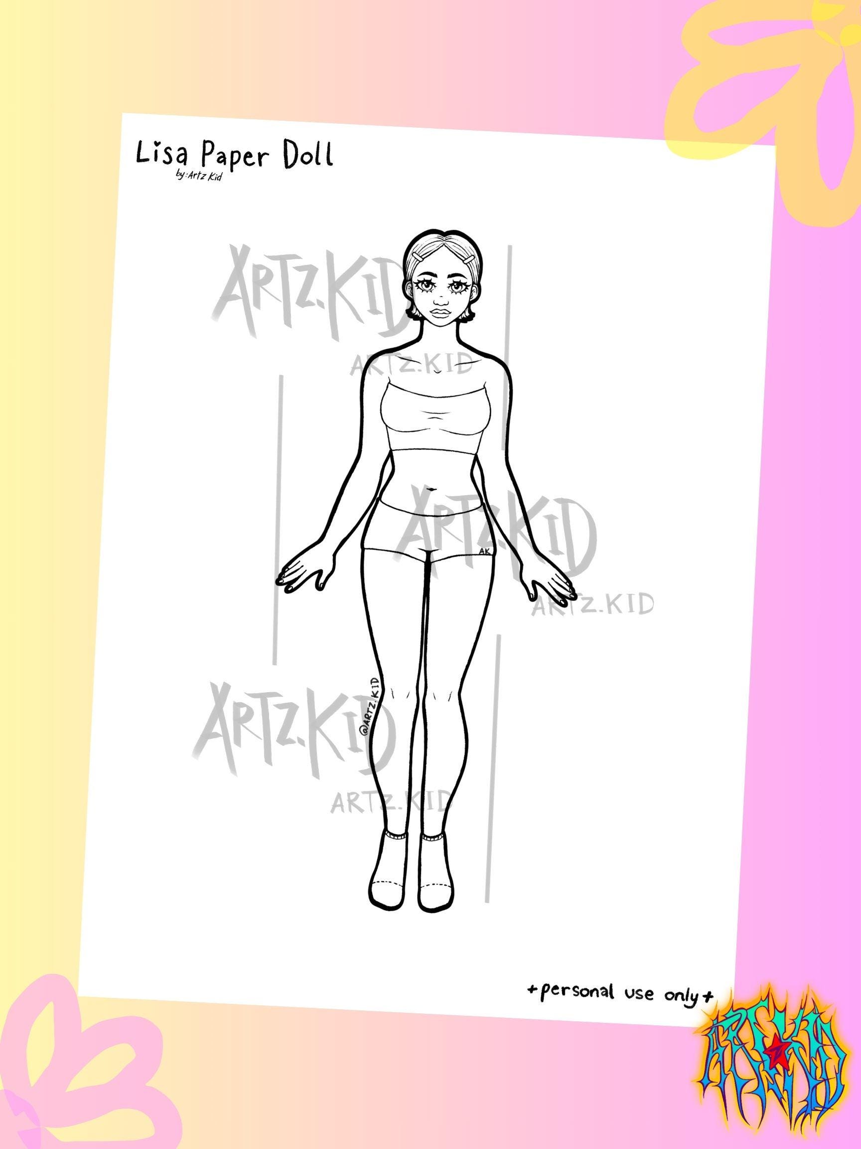 Lisa Paper Doll Coloring Page | Art Activity (digital Download) - Etsy ...