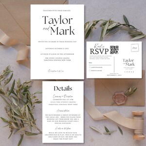 Minimalist Wedding Bundle | Wedding Template | Simple Wedding Invite | Wedding Printable Invitation | Wedding Invites