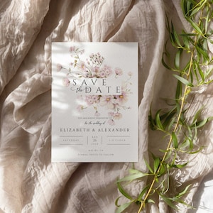 Save The Date Template, Wild Flower Wedding Save The Date, Printable Save The Date, Floral Save The Date Card