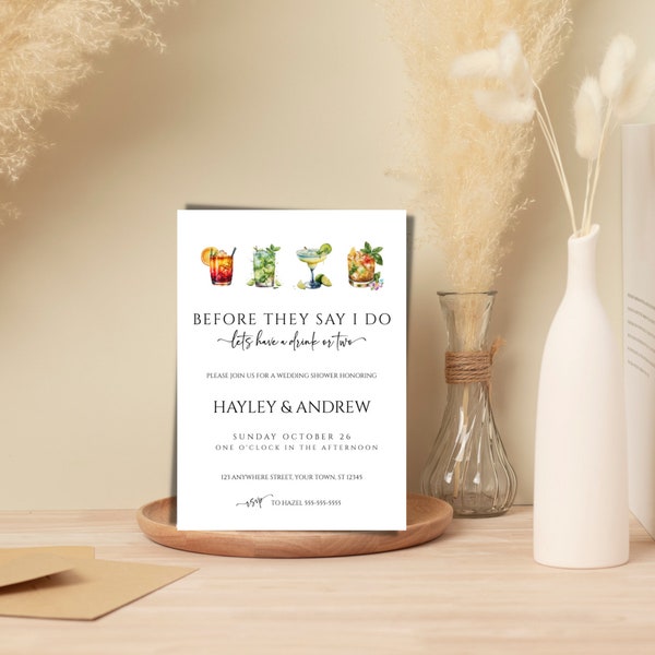 Before They Say I Do, Wedding Shower Invitation, I Do Invitation, Couples Wedding Shower