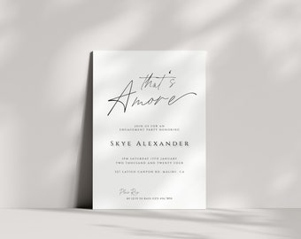 That's Amore Bridal Shower Invitation, Italian Engagement Party Invite, Couples Shower, Instant Download