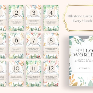 Cartes d’étape imprimables pour bébé, cartes d’étape pour bébé, cartes photo pour bébé, cartes d’étape pour bébé neutres en matière de genre, téléchargement instantané