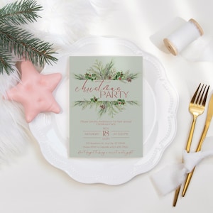 Christmas Party Invitation, Holiday Party Invitation, Instant Download, Digital Christmas Invite, Party Announcement