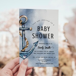 Nautical Gender Neutral Baby Shower, Nautical Baby Shower, Navy Ocean Baby Shower, Nautical Invitation