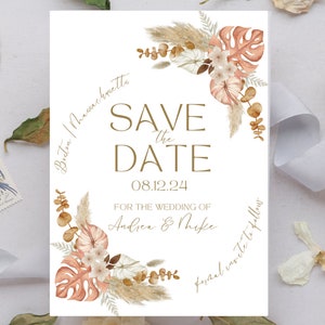 Boho Save The Date Template | Boho Weddings, Save the Date