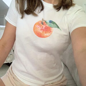 Tee-shirt bébé rétro orange fruits t-shirt bébé année 90 t graphique esthétique des années 90 t-shirt agrumes haut preppy nourriture fille douce euro été t-shirt