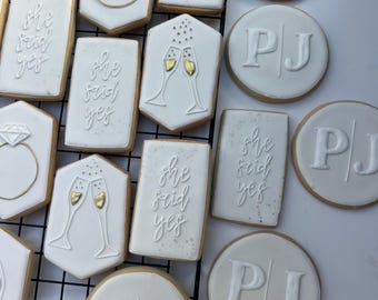 Engagement Icing Cookies