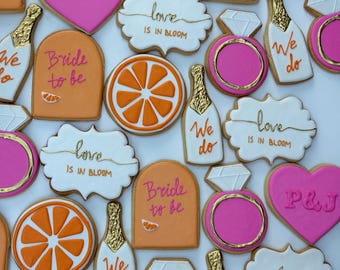 Verlobungskekse mit Zuckerguss, Verlobungskekse, Gastgeschenke für den Junggesellinnenabschied, Hochzeitskekse mit Zuckerguss, Romantische Kekse, Hochzeitskekse