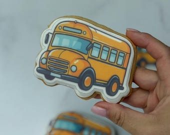 school bus STL cookie cutter + matching bus clipart (PNG)