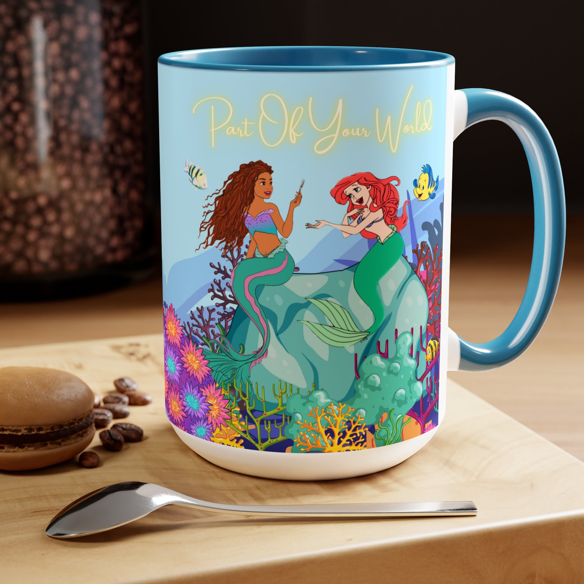 Dropship Zak Designs 15oz Color Change Modern Mug, Little Mermaid