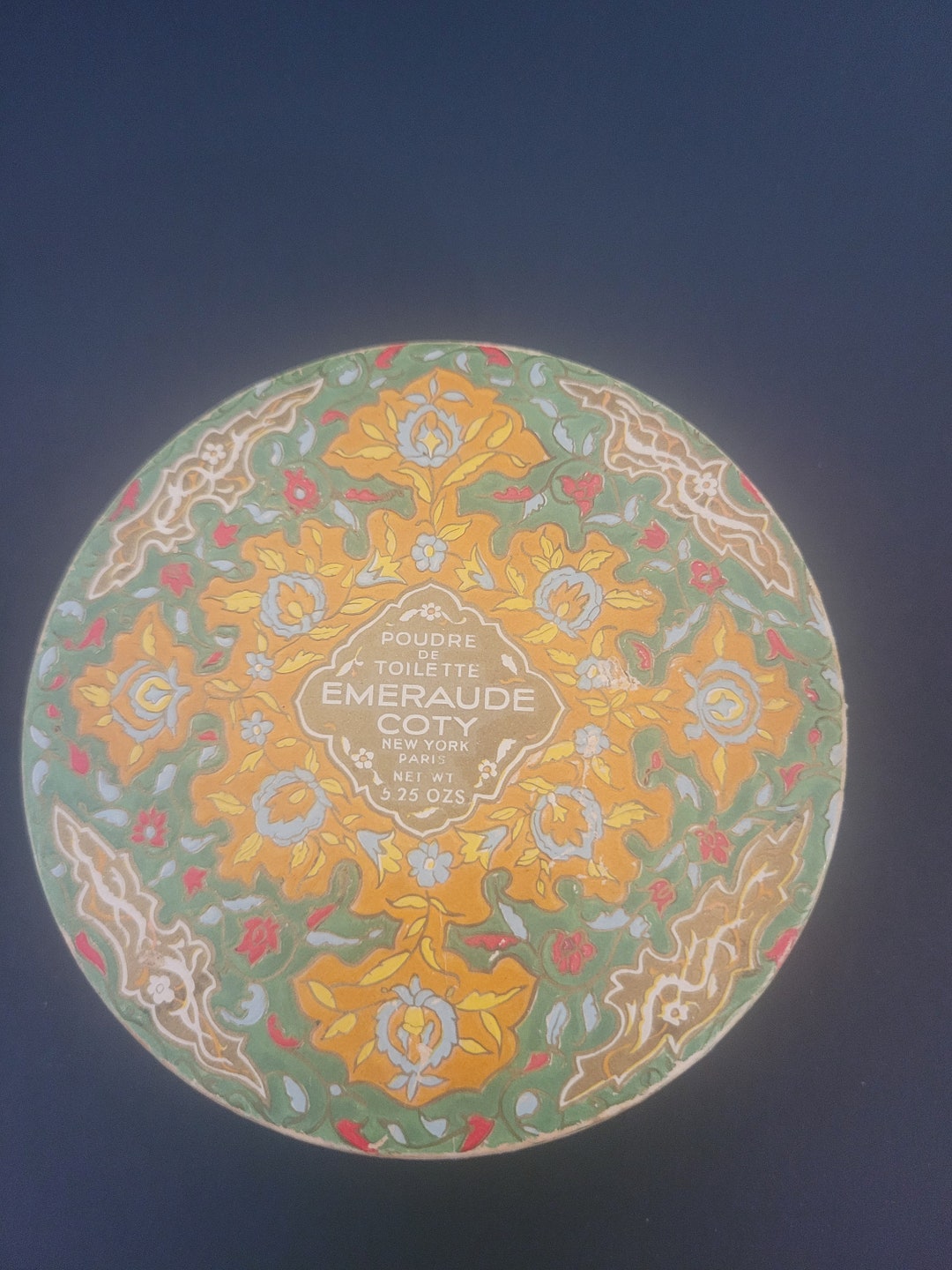 Vintage Emeraude Coty New York Paris Dusting Powder Box Etsy