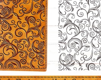 Tooled Leather SVG: Western Swirls Pattern, Carving Template (Digital Download)
